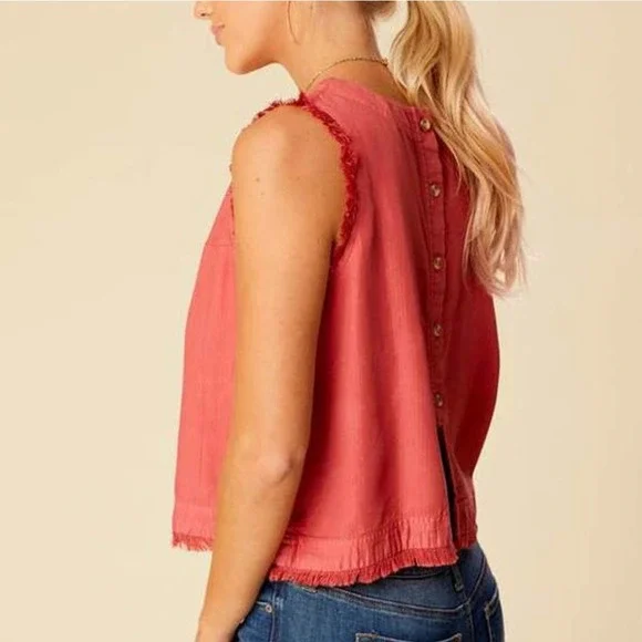 ALRT'D STATE Red Briar Button Back Tank Size Small - Picture 8 of 14